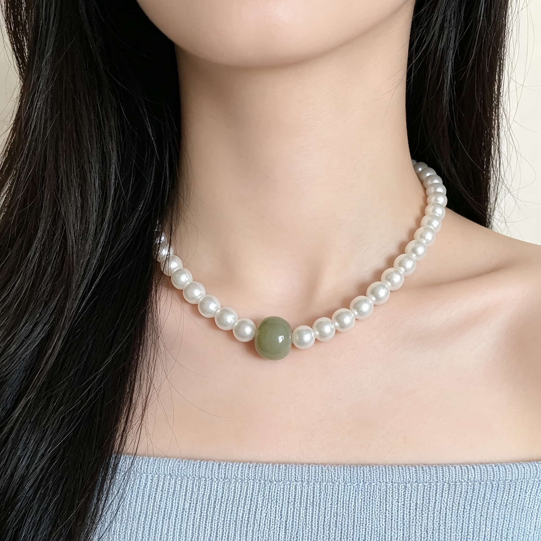 Natural Bodhi Shell Bead Necklace with Adjustable Length